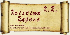 Kristina Rajčić vizit kartica